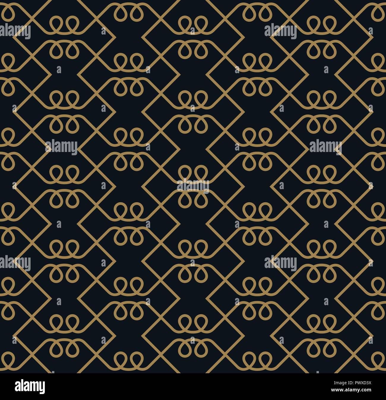 Seamless pattern. Graphic lines ornament. Floral stylish background. Stock Vector