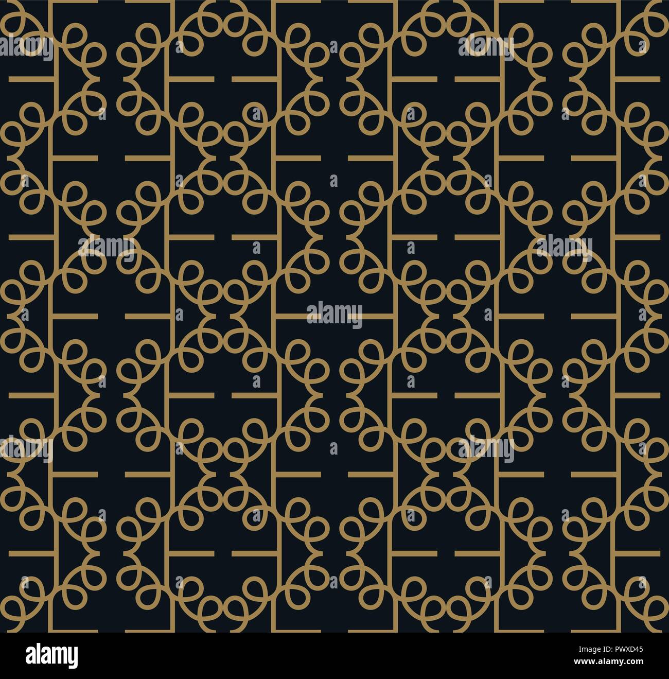 Seamless pattern. Graphic lines ornament. Floral stylish background. Stock Vector