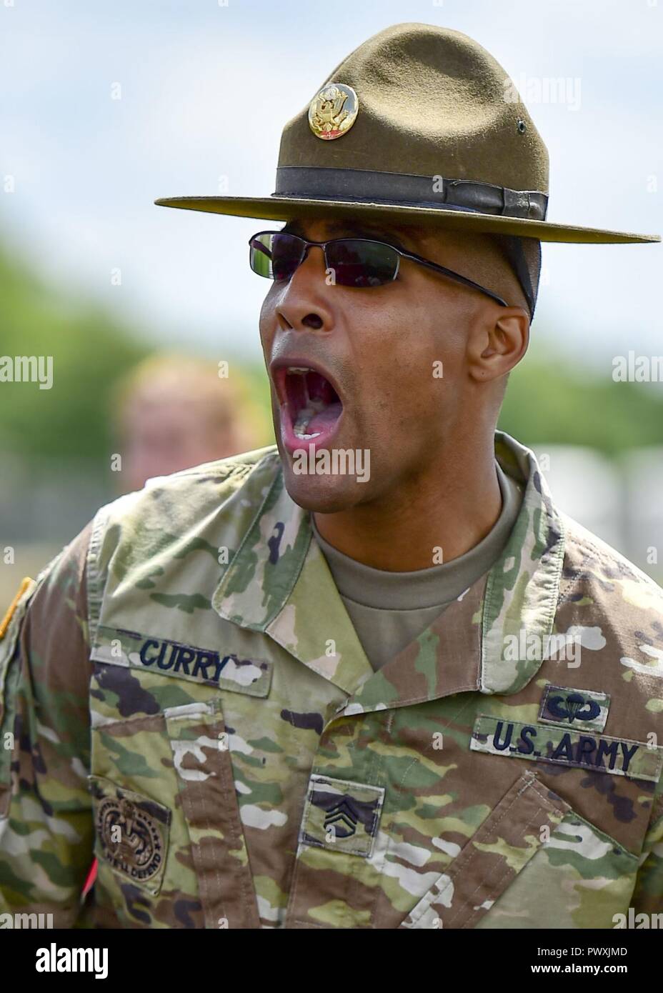 U.S. Army Staff Sgt. Brandon Curry, a drill sergeant with the 1st Bn