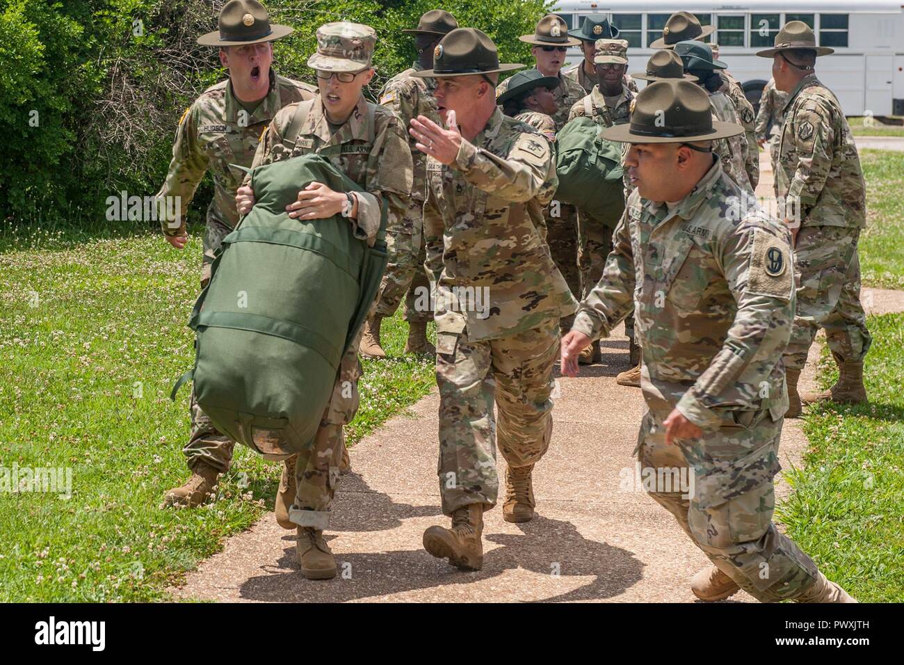 Drill sergeants in the newly activated 2nd Battalion, 48th Infantry Regiment, their
