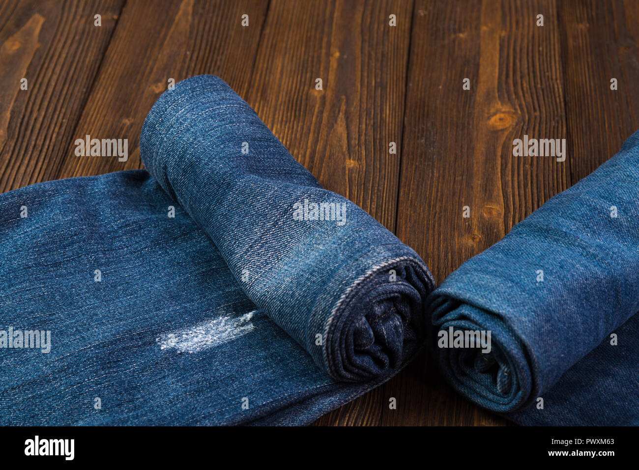 frayed blue jeans