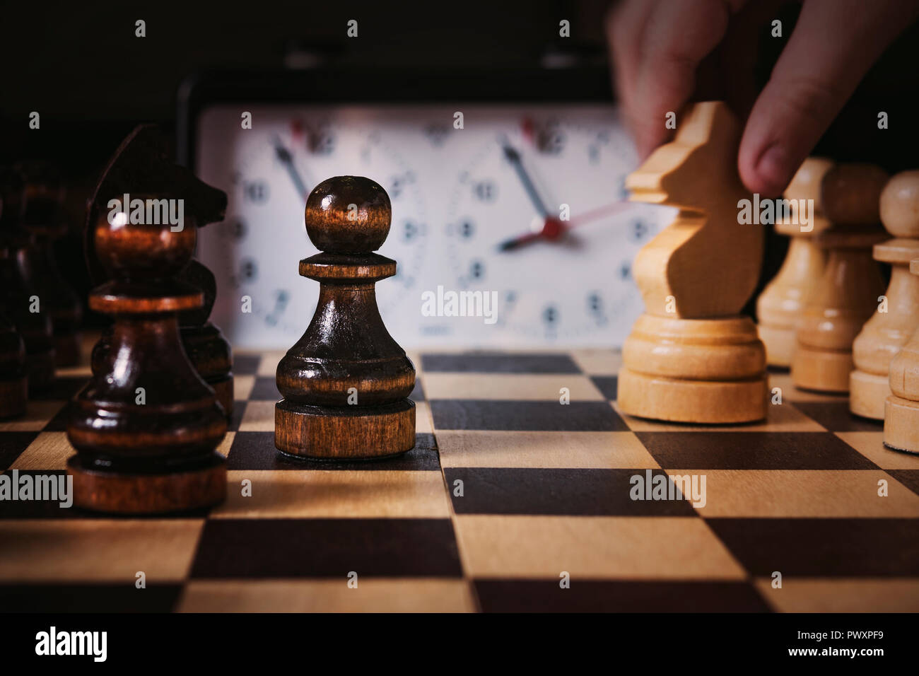 Blonde Caucasian Boy Thinking of a Next Chess Move Playing Chess. Strategy,  Planning Concept Stock Image - Image of queen, people: 207341503