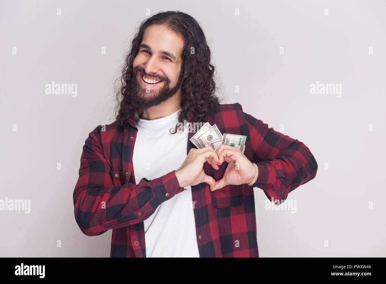 Make Charity Kidness Young Adult Businessman In Red Checkered