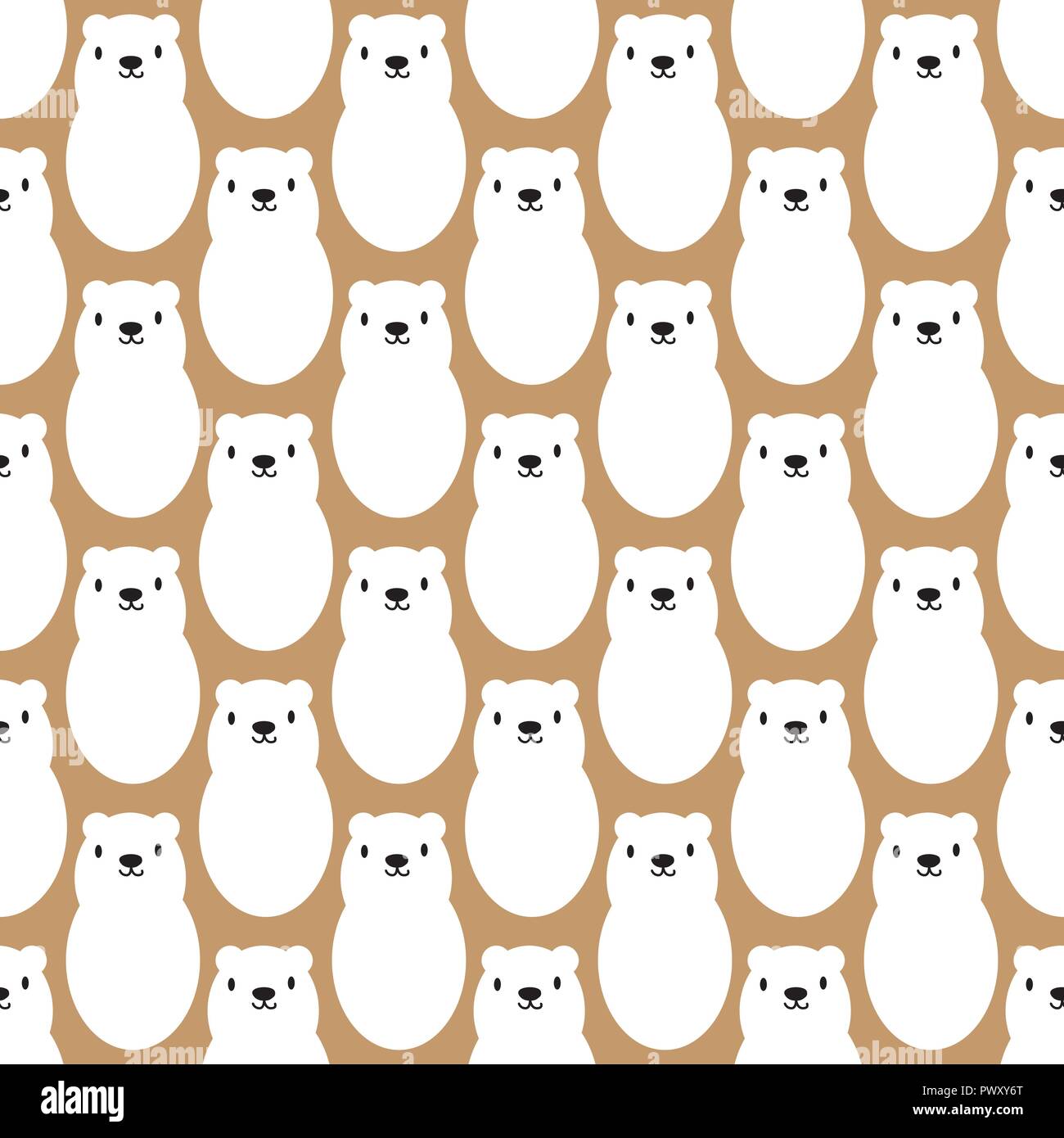 Polar white bear seamless art simple pattern Stock Vector