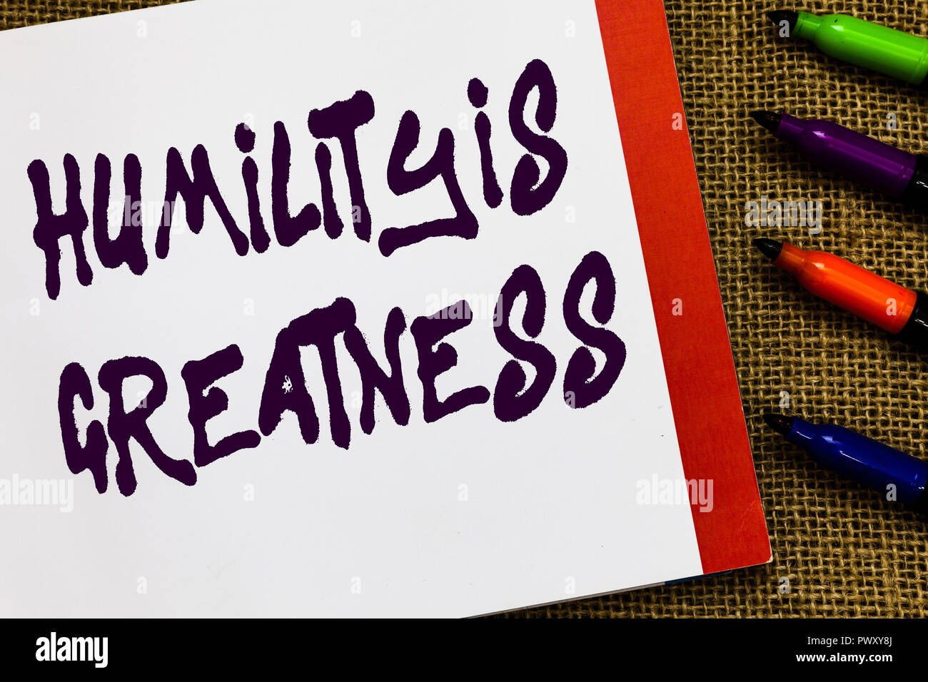 Handwriting text Humility Is Greatness. Concept meaning being Humble is