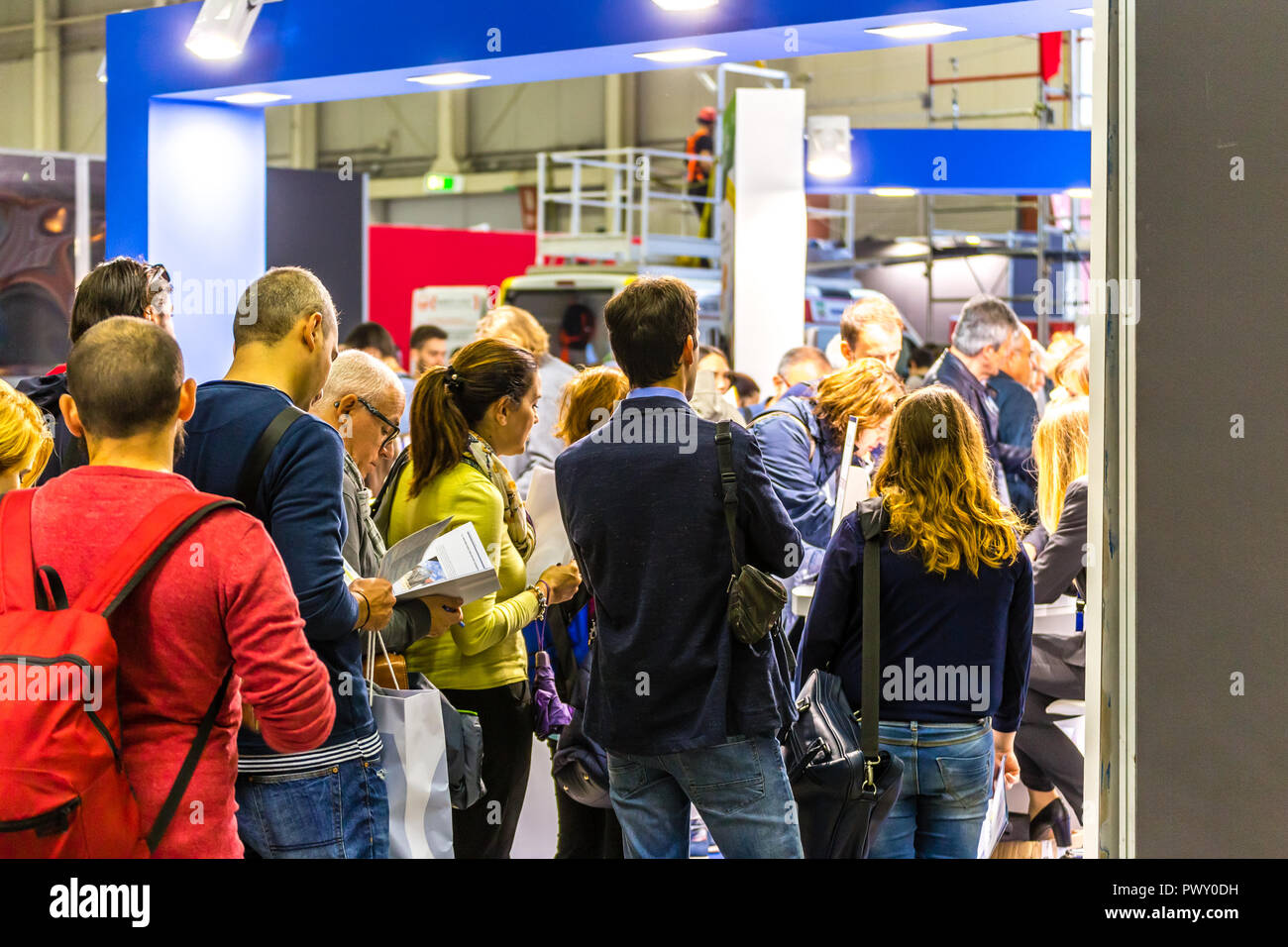 Bologna, Italy. 17th October, 2018. visitors visit the fair. AMBIENTE