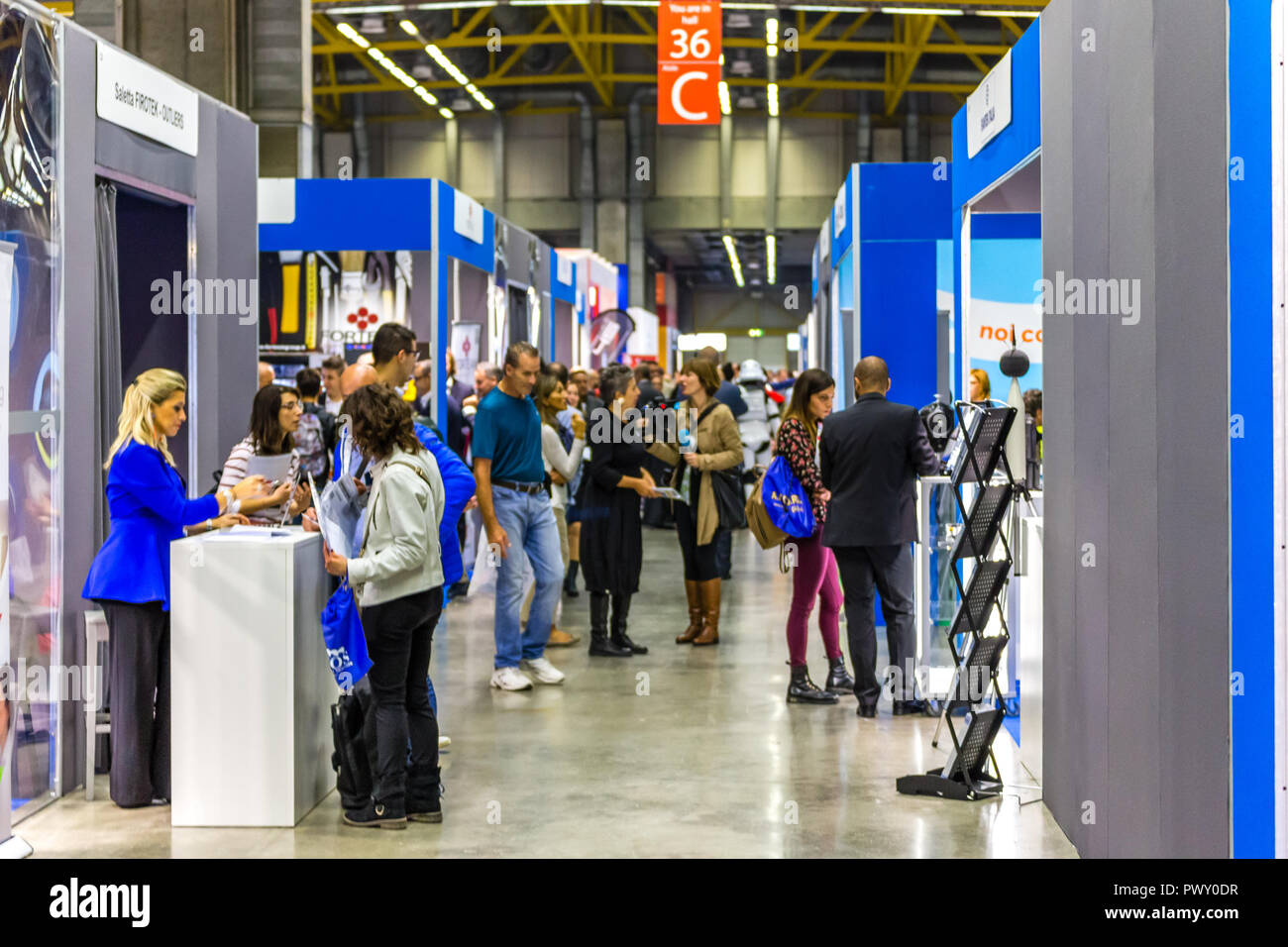 Bologna Italy 17th October 2018 Visitors Visit The Fair