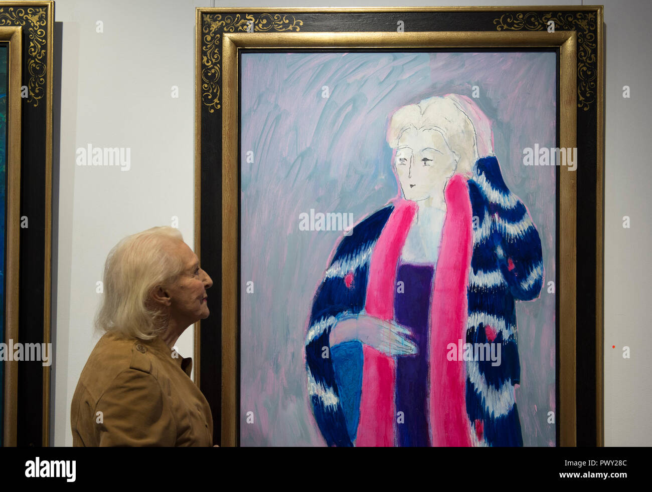 Opera Gallery, New Bond Street, London, UK. 18 October, 2018. 90 year old  French fauvist artist André Brasilier attends the opening of a  retrospective exhibition of his work, accompanied by his wife