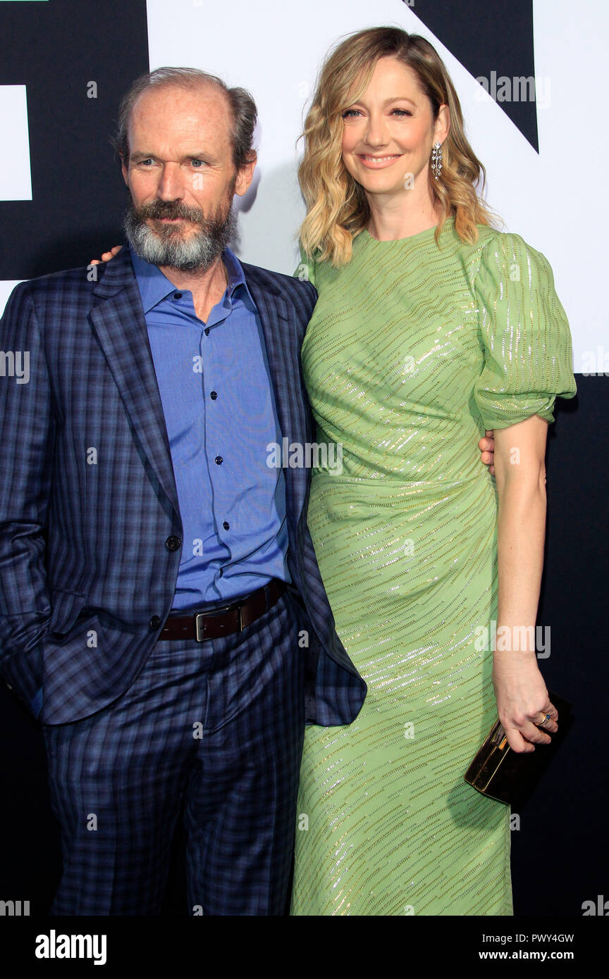 Toby Huss and Judy Greer attending the 'Halloween' premiere at TCL Chinese Theatre on October 17, 2018 in Los Angeles, California. Stock Photo