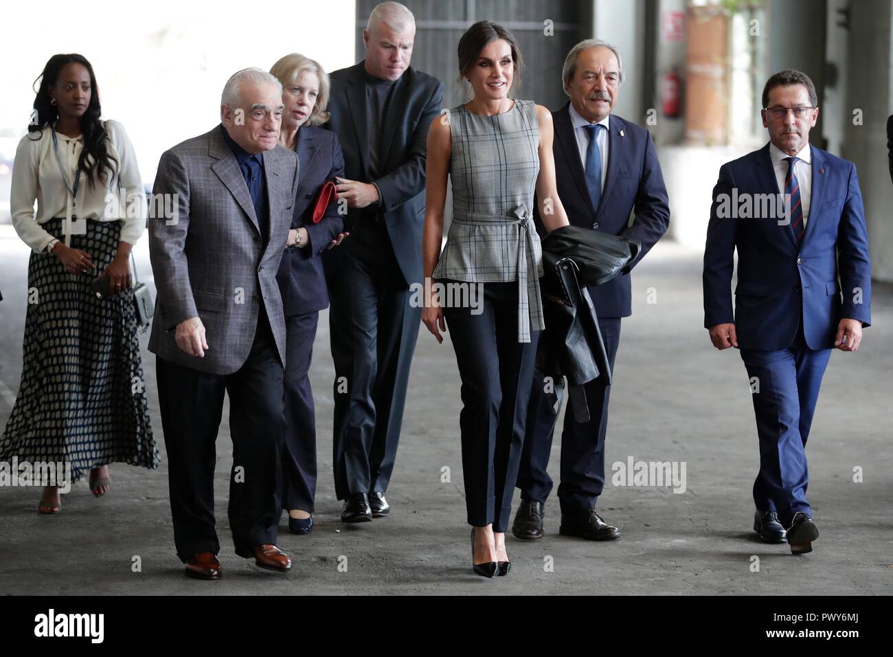 Oviedo, Spain. 18th Oct, 2018. David Cantibrera 18/10/2018 OVIEDO/  PRINCIPADO DE ASTURIAS La Reina Letizia acompaÃ±ada de Martin Scorsese  Premio Princesa de Asturias de Artes de 2018 visitan la fabrica Scorsese en