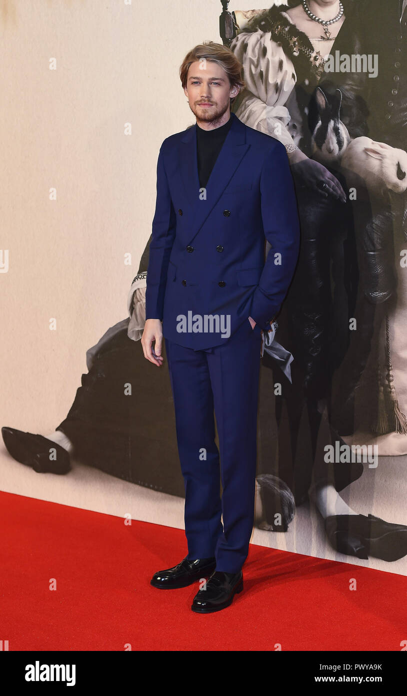 London, UK. 18th Oct, 2018. Joe Alwyn attends the UK Premiere of 'The Favourite' & American Express Gala at the 62nd BFI London Film Festival. Credit: Gary Mitchell/SOPA Images/ZUMA Wire/Alamy Live News Stock Photo