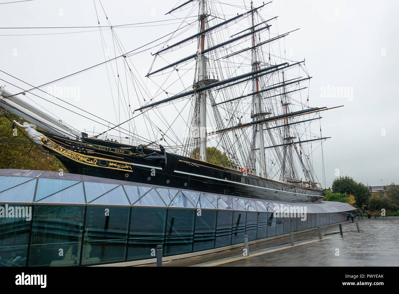 The Cutty Sark Tea Clipper Sailing Ship Open to the Public as a Museum Piece at Greenwich on the River Thames London England United Kingdom UK Stock Photo
