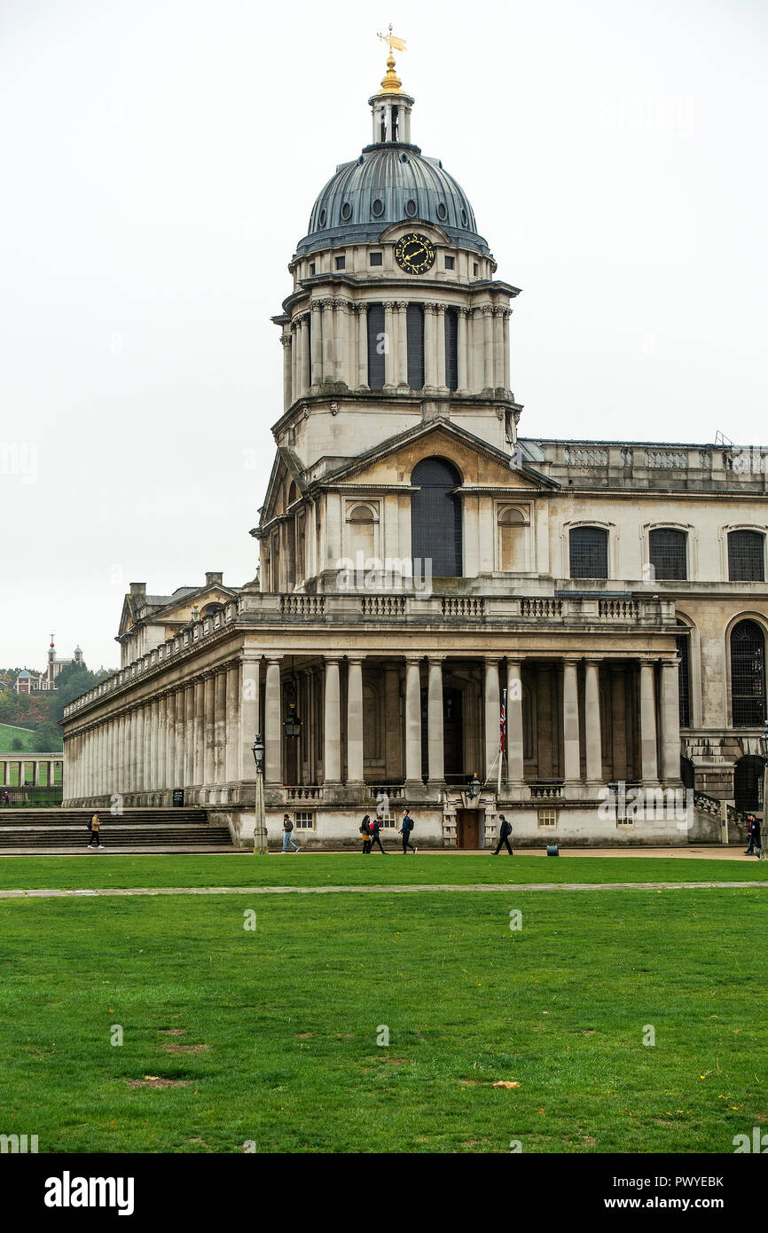 The Former Royal Naval College on the South Bank of the River Thames in Greenwich Greater London England United Kingdom UK Stock Photo