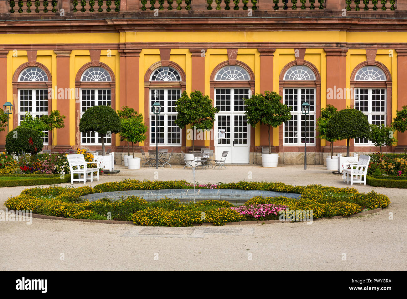 Weilburg, Germany, August 14th. 2016 - The Castle of Weilburg is one of the most considerable baroque castle grounds in Hessen/Germany. Stock Photo