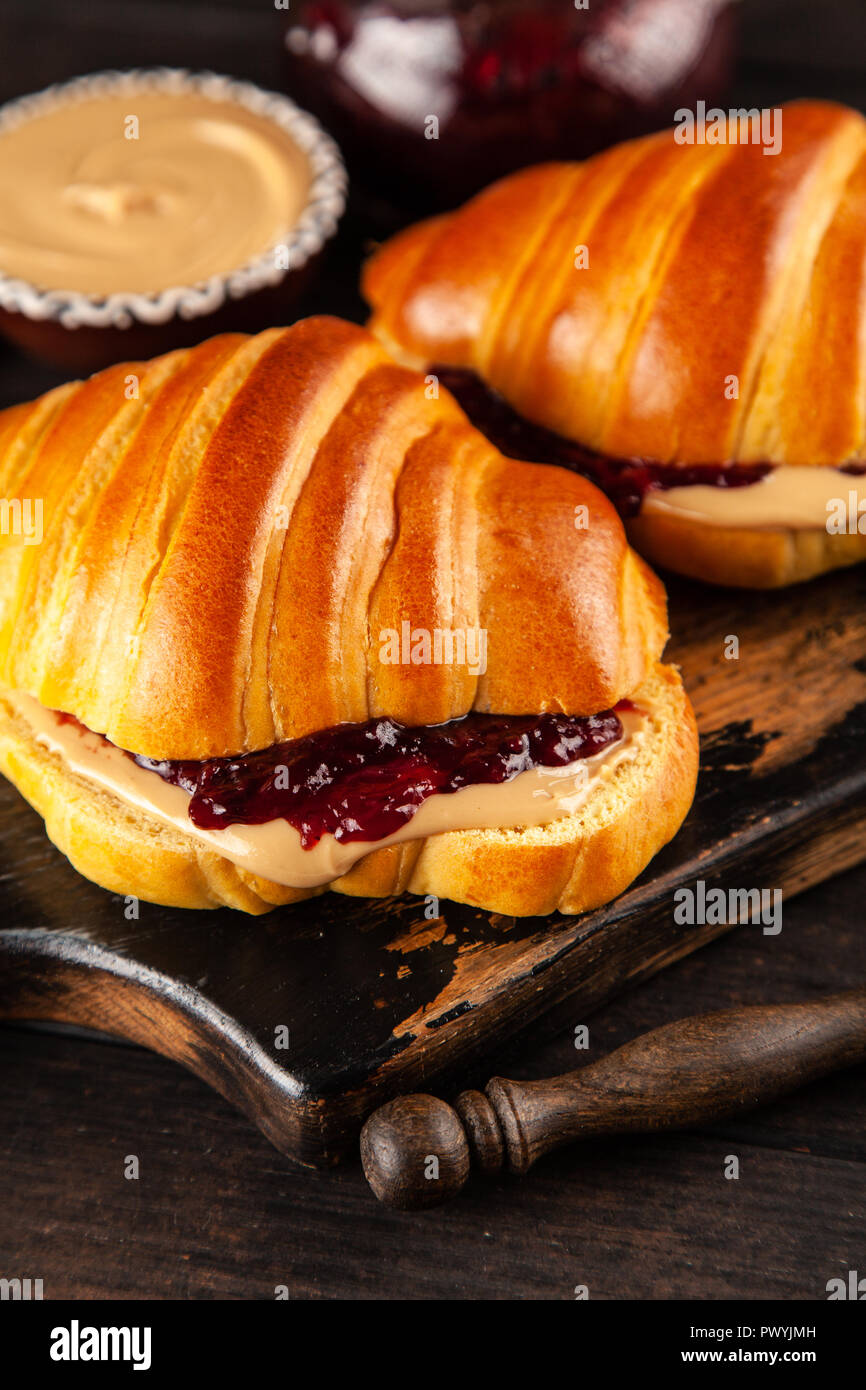 Peanut butter and jelly sandwich Stock Photo Alamy