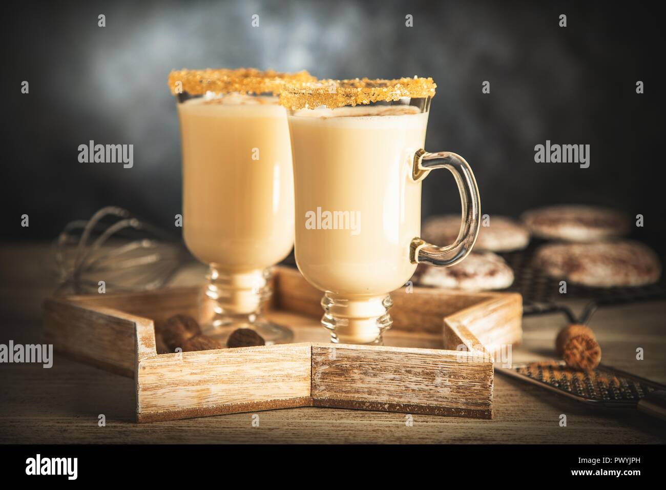 Traditional eggnog for Christmas Stock Photo Alamy