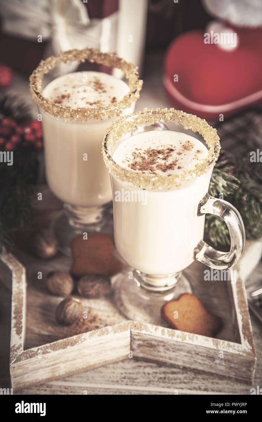 Traditional eggnog for Christmas Stock Photo Alamy