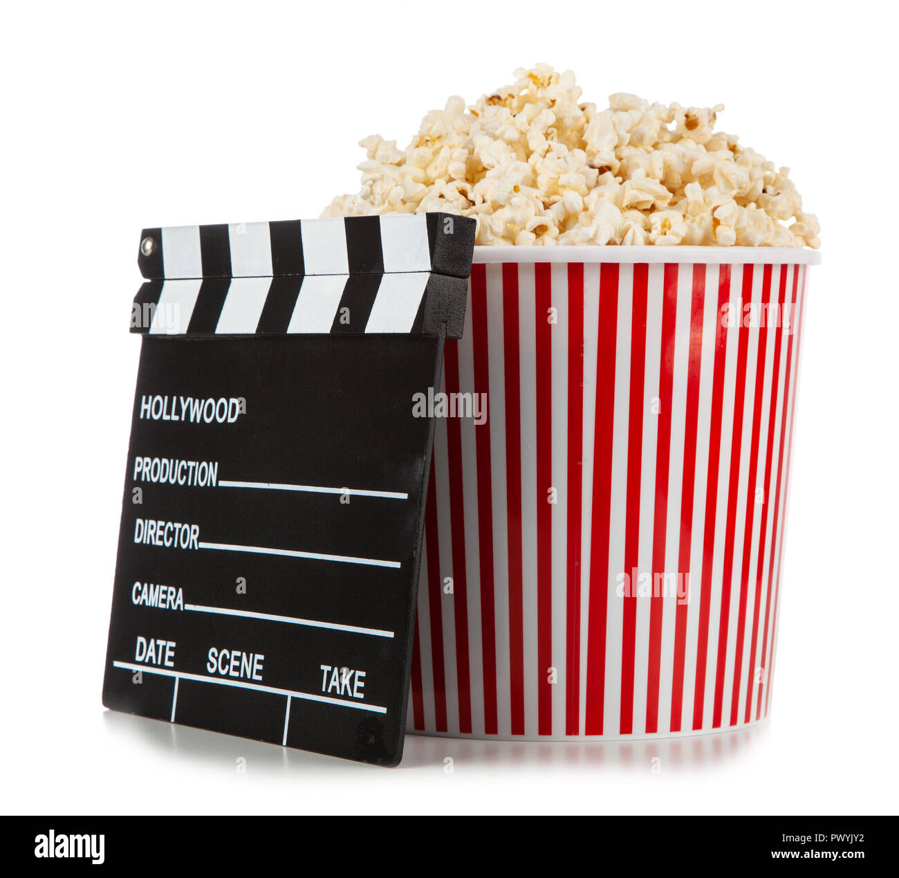 Full popcorn bucket Stock Photo Alamy