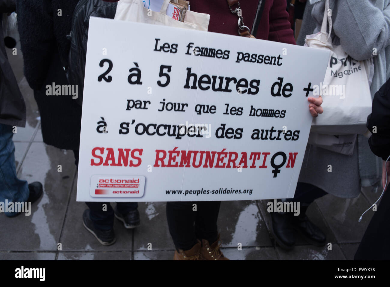 Paris: Rally and demonstration for women's rights Stock Photo