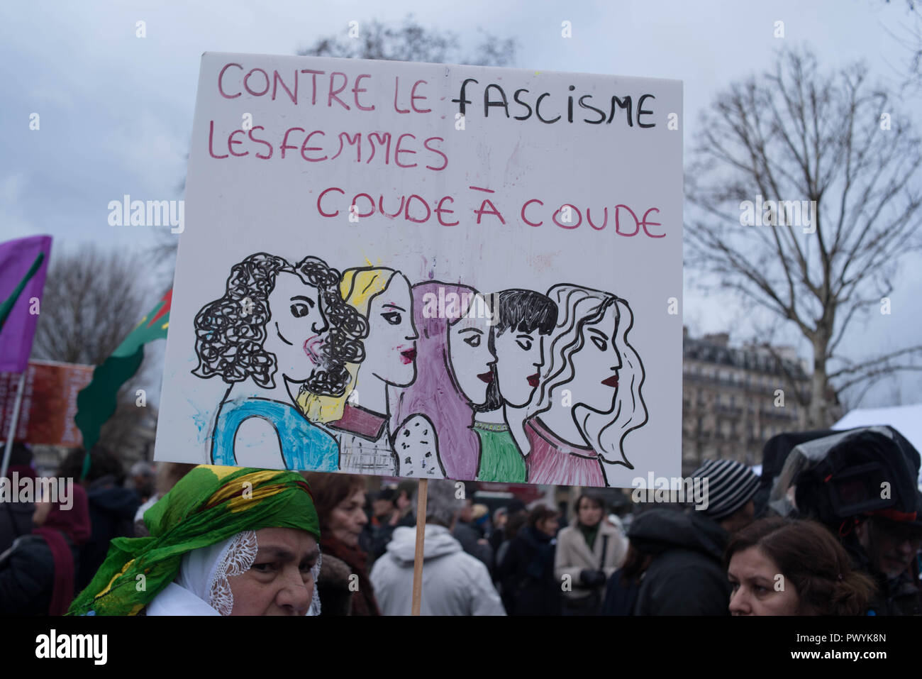 Paris: Rally and demonstration for women's rights Stock Photo