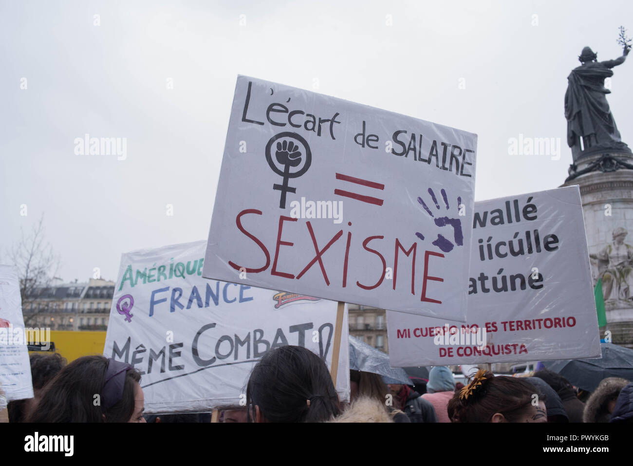 Paris: Rally and demonstration for women's rights Stock Photo