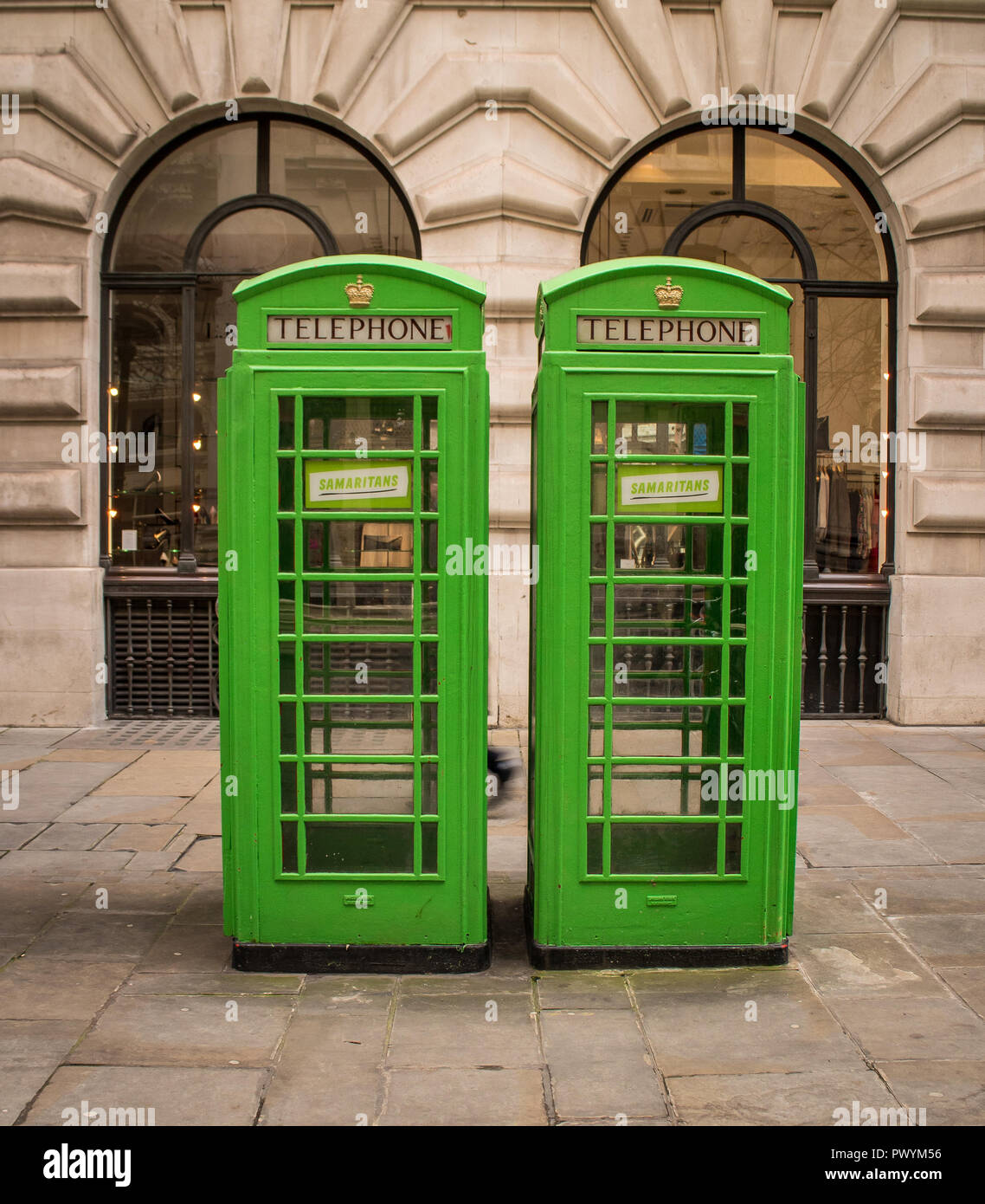 Green Telephone Boxes City of London Stock Photo
