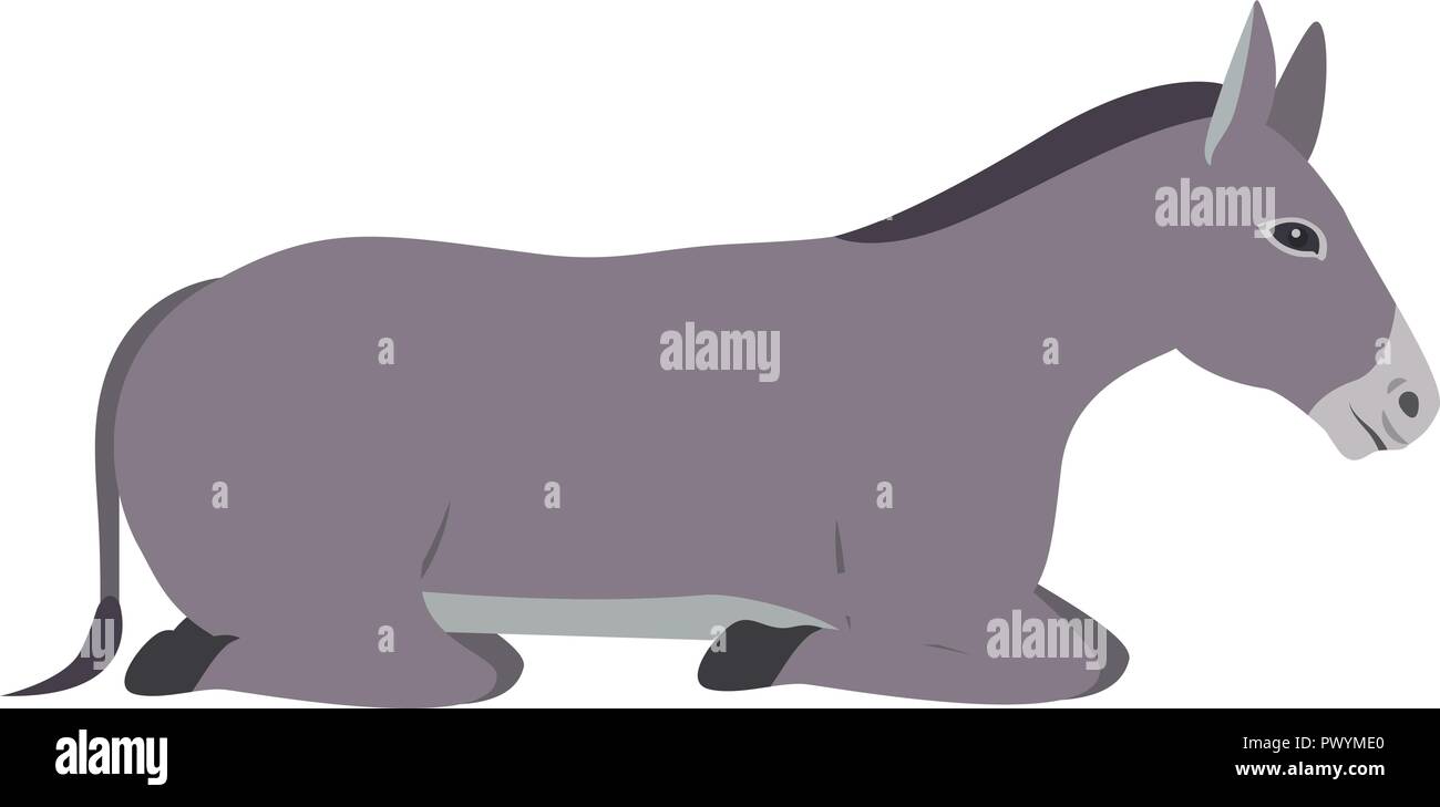 cute mule manger character Stock Vector
