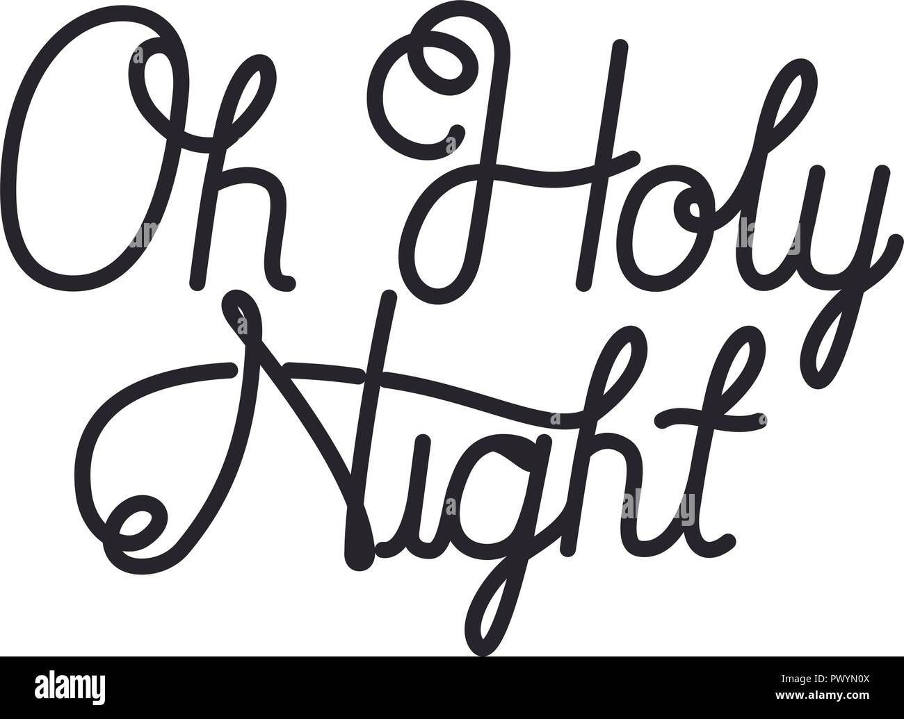 oh holy night calligraphy message Stock Vector Image & Art - Alamy