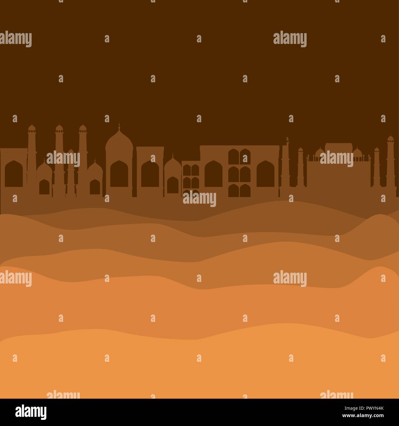 desert with cityscape manger scene background Stock Vector Image & Art ...