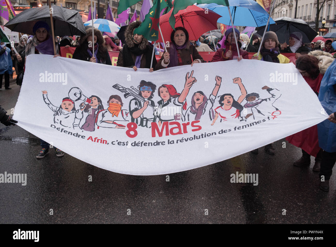 Paris: Rally and demonstration for women's rights Stock Photo