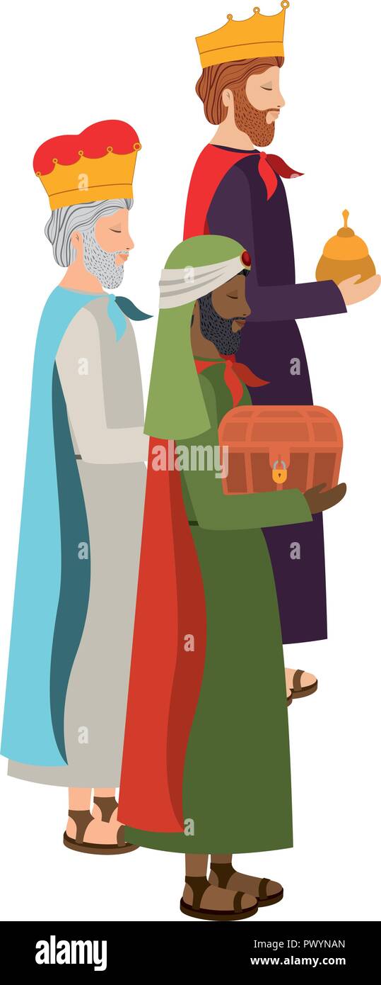 wise kings manger characters Stock Vector