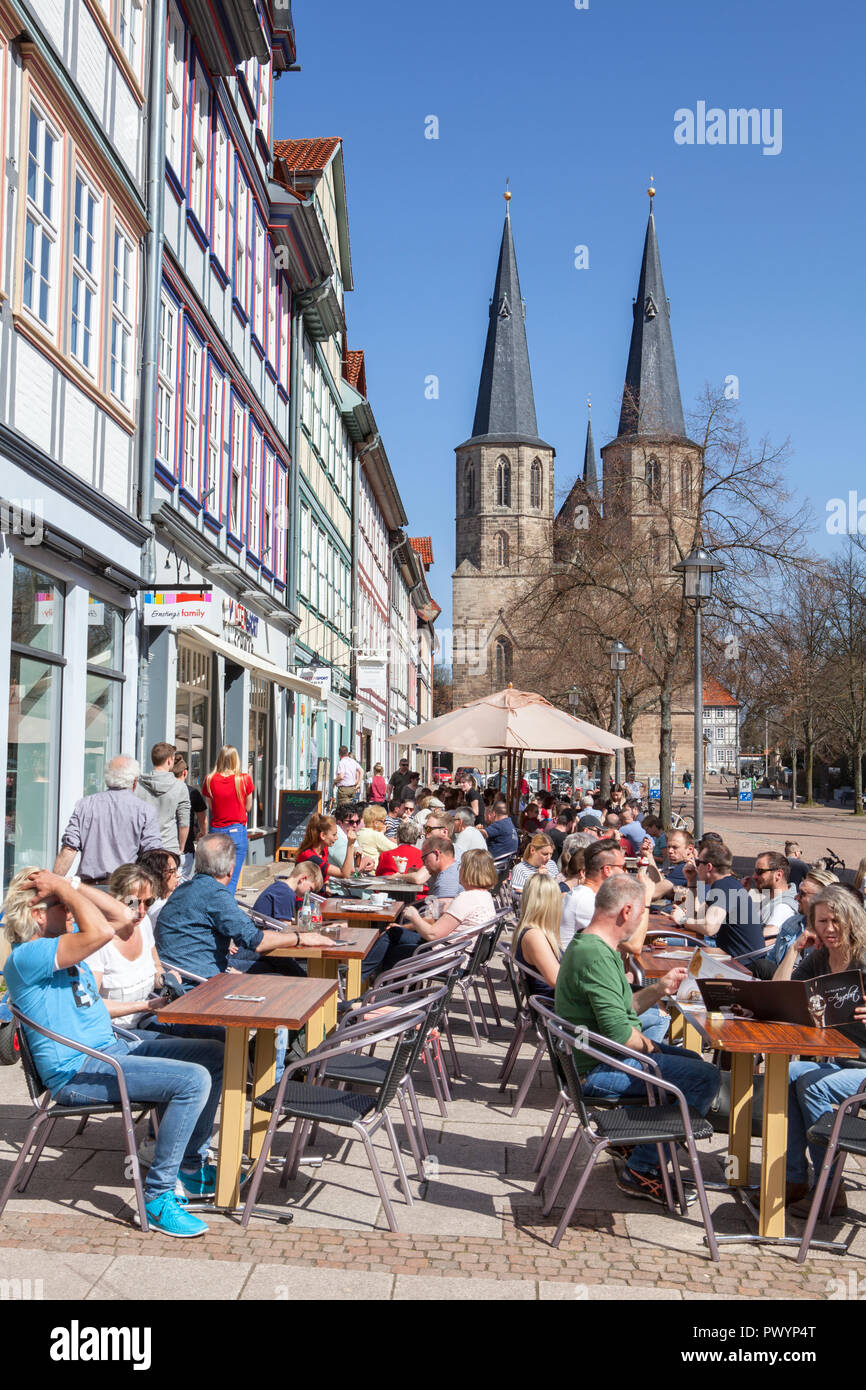 Market street, Duderstadt, Lower Saxony, Germany, Europe Stock Photo