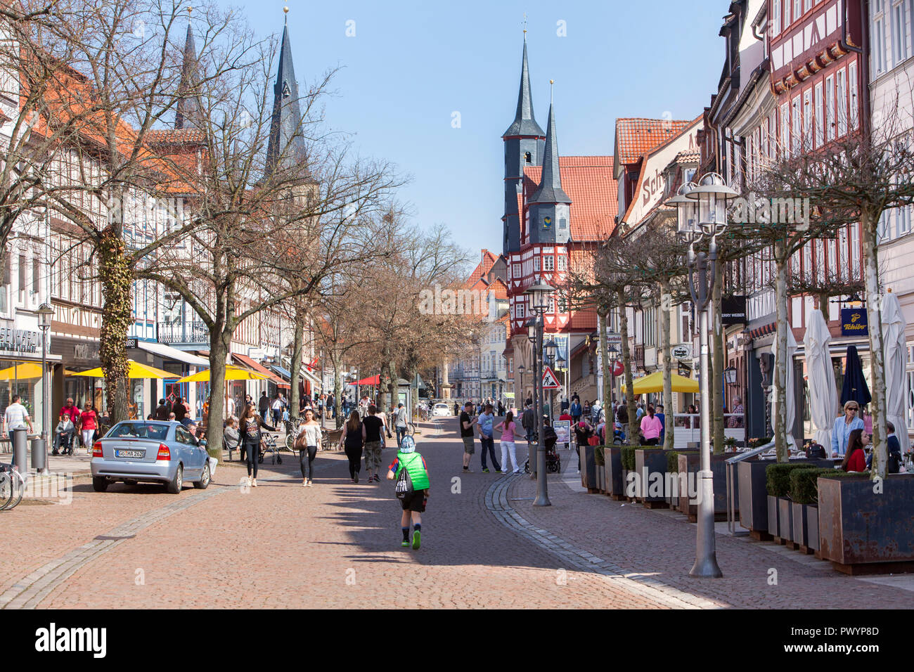 Market street, Duderstadt, Lower Saxony, Germany, Europe Stock Photo