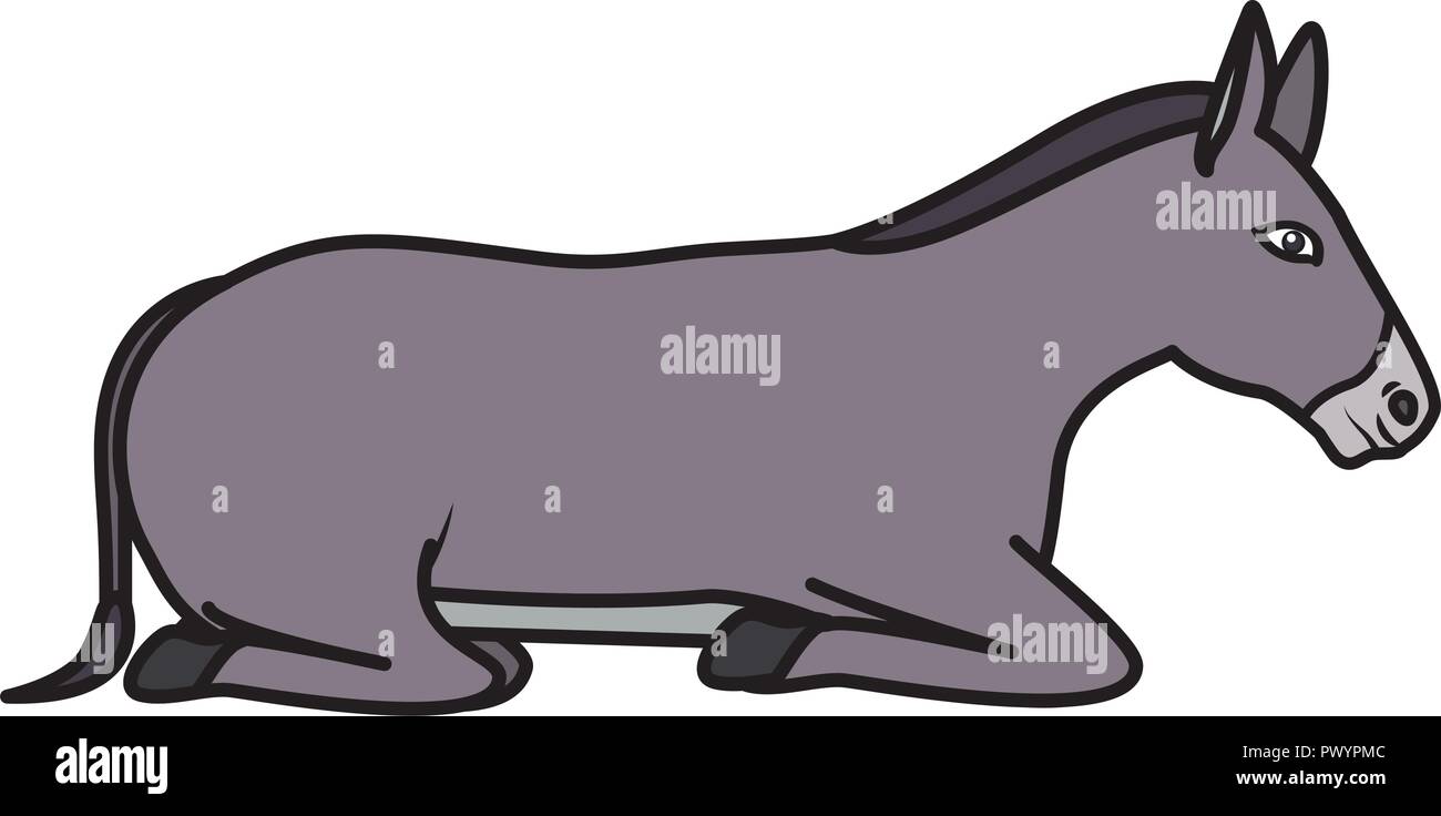 cute mule manger character Stock Vector