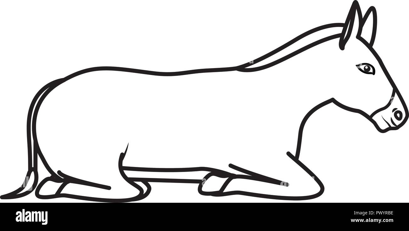 cute mule manger character Stock Vector