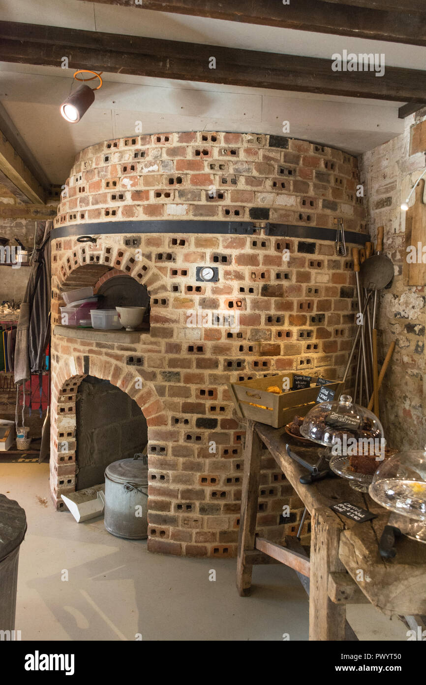 A traditional oven or kiln inside the café at Farnham Pottery