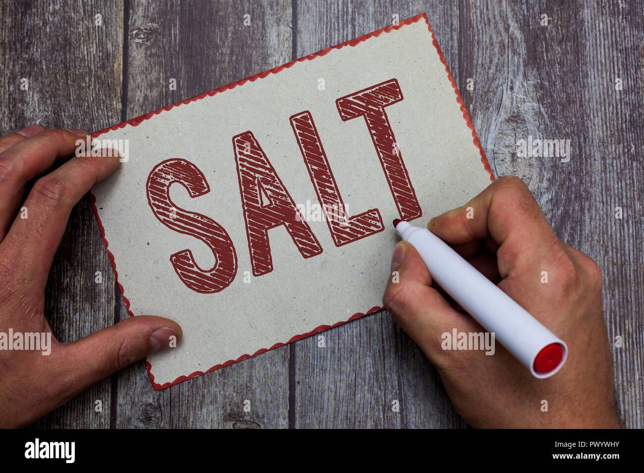 Word writing text Salt. Business concept for Used for seasoning and ...