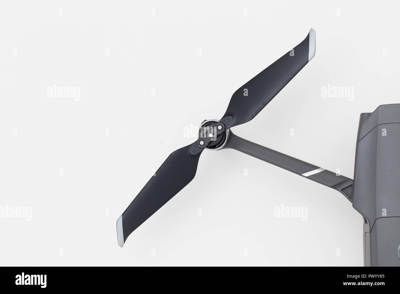 LONDON, UK - OCTOBER 18th 2018: DJI Mavic Pro 2 drone aerial camera on a white background. Stock Photo