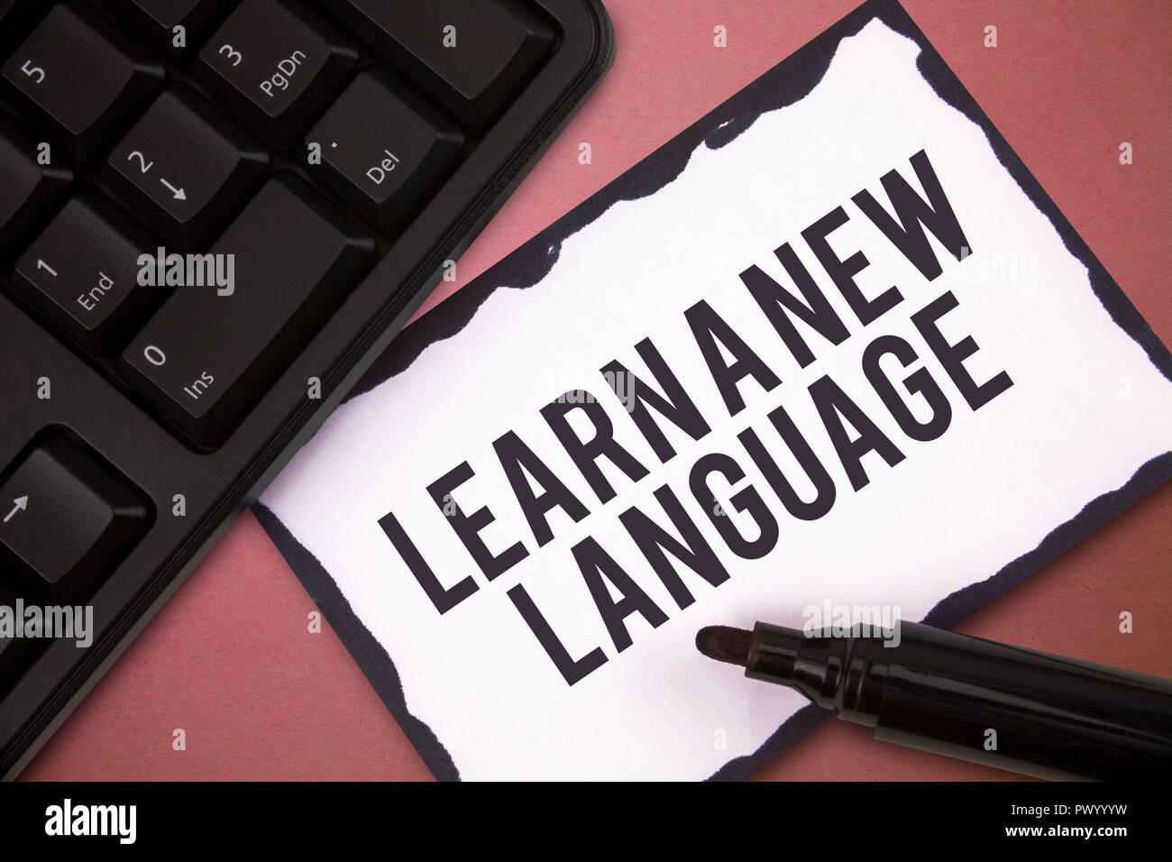 Learning New Language Notes Writing note showing Learn A New Language. Business photo showcasing ...