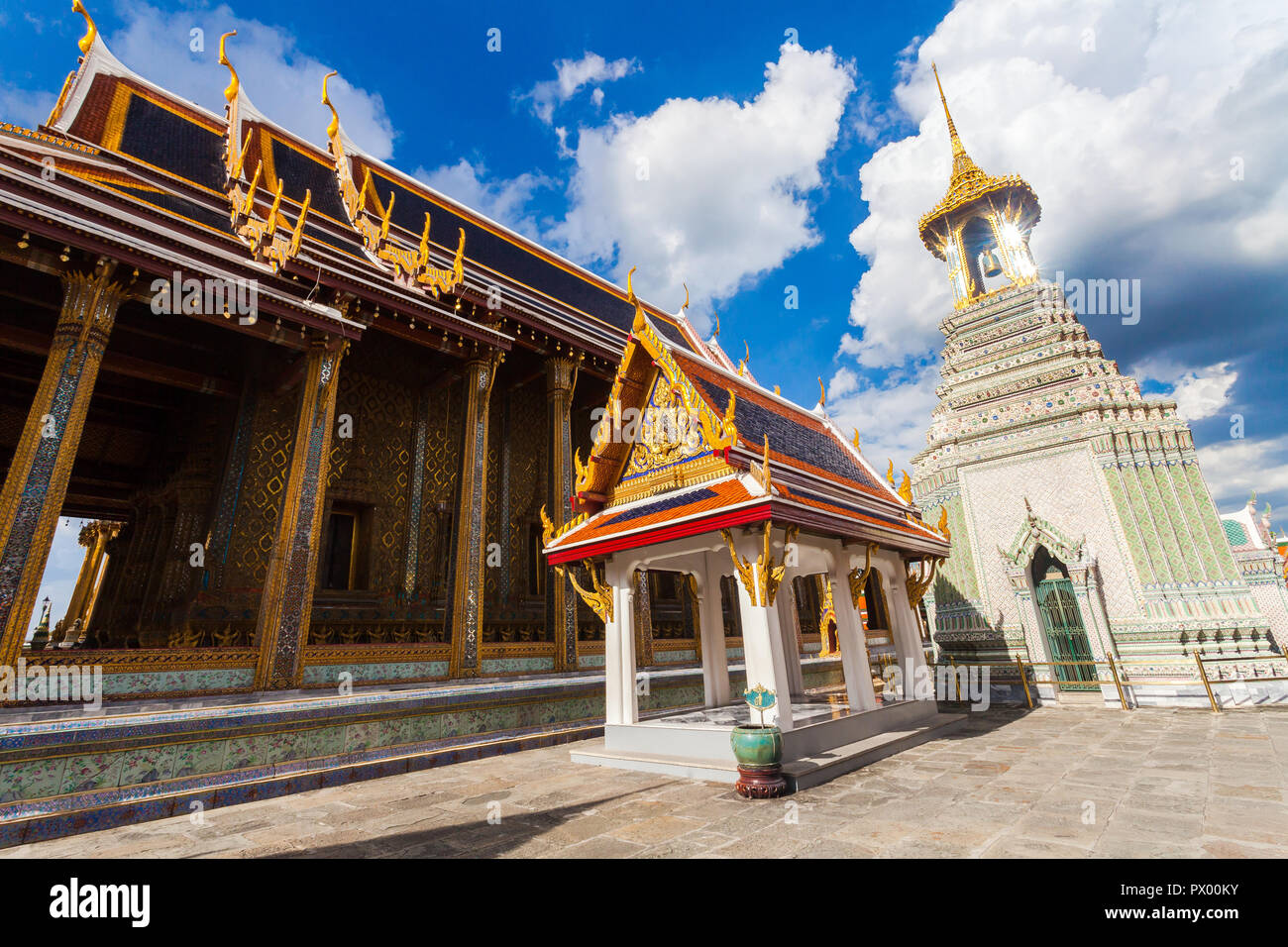 View of Wat Phra Kaew temple in Bangkok, Thailand Stock Photo