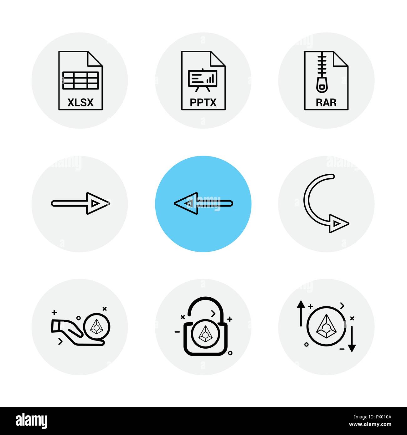 xlsx , excel , pptx , power point , rar , compressed file , left arrow , right arrow , reset