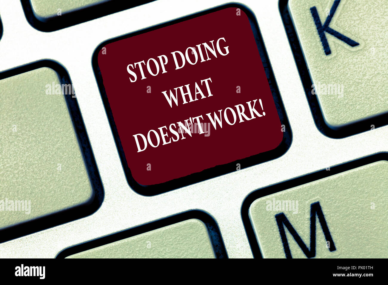 Text sign showing Stop Doing What Doesn t not Work. Conceptual photo busy does not always mean being Productive. Stock Photo
