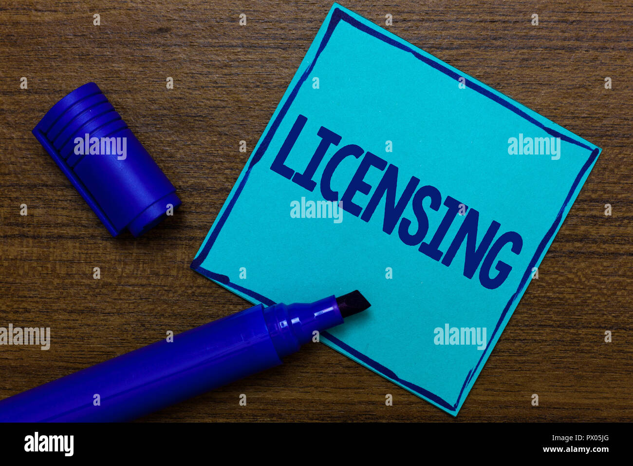Writing note showing Licensing. Business photo showcasing authorize the ...