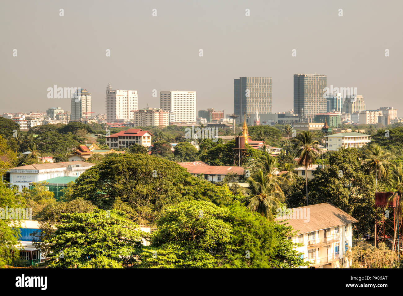 The skyline of Yangon, the capital of Myanmar Stock Photo - Alamy