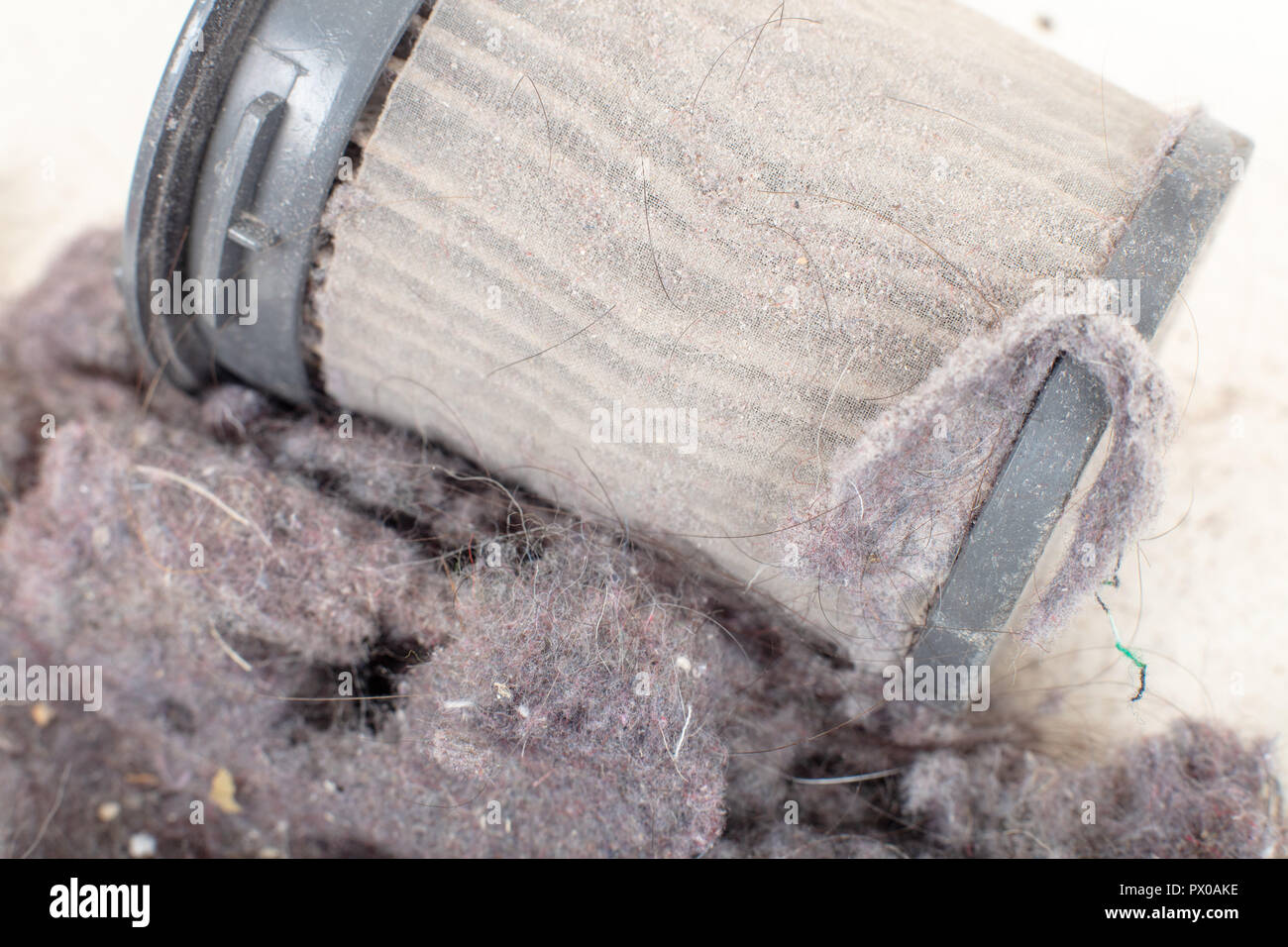 Common household dust on HEPA (High efficiency particulate air) filter