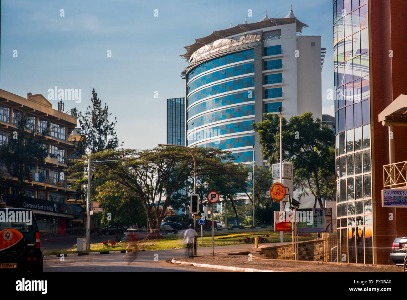 Kigali, Rwanda - September 21, 2018: Ubumwe Grande Hotel viewed from street level in the city centre Stock Photo