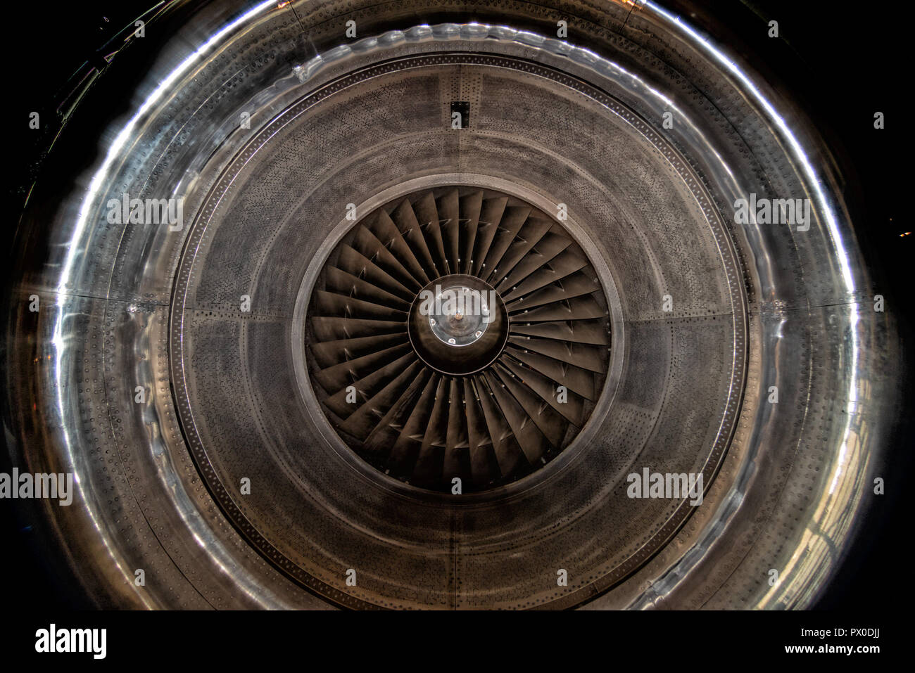 Airplane Jet gas turbine engine detail Stock Photo Alamy