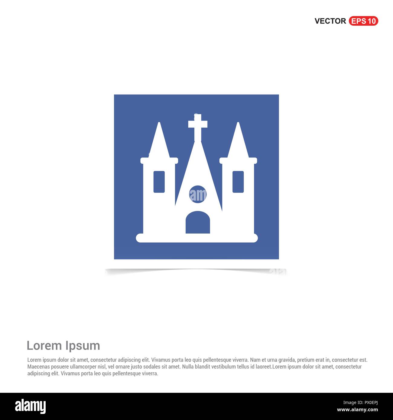 Church building Icon - Blue photo Frame Stock Vector Image & Art - Alamy