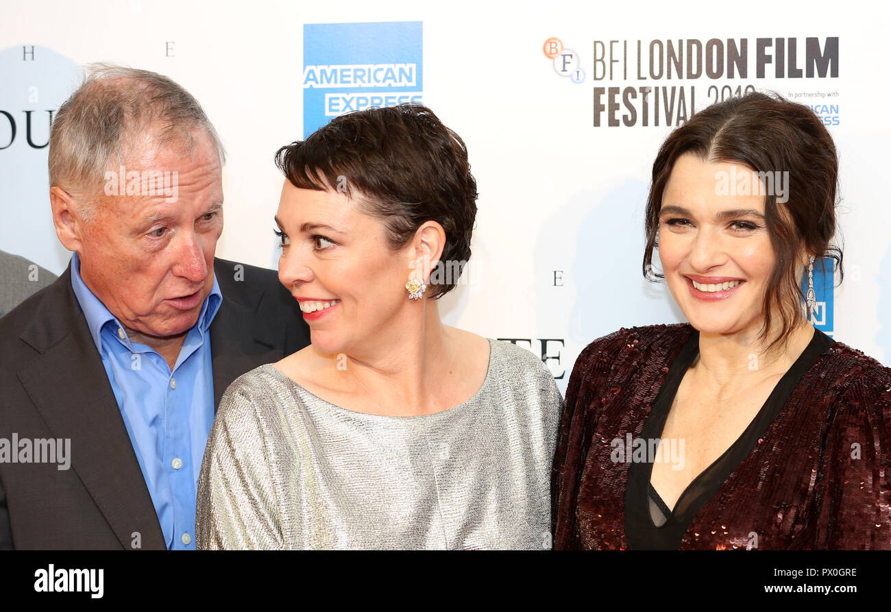 Olivia Colman, Rachel Weisz and Emma Stone attending the UK premiere of