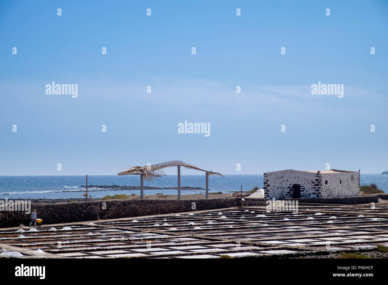 Salt flats at the Museo de las Salinas del Carmen, Fuerteventura. Stock Photo
